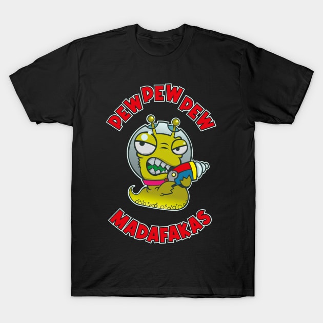 Pewpewpew Madafakas Cat (space Slug) T-Shirt by BOEC Gear